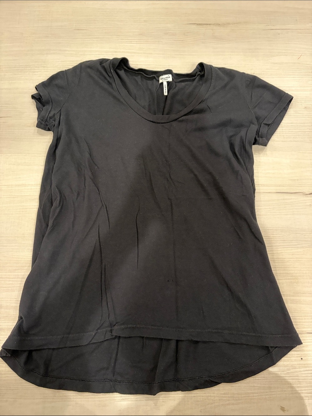 Splendid Black Short Sleeve Scoop Neck Tee